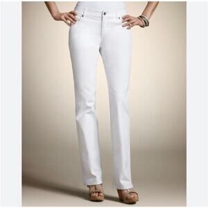 Chico's Platinum White Marquis Denim Jeans Size 2.5 L/14 Mature Classic Minimal